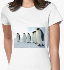 Lined up Emperor Penguins Women's Fitted T-Shirt
