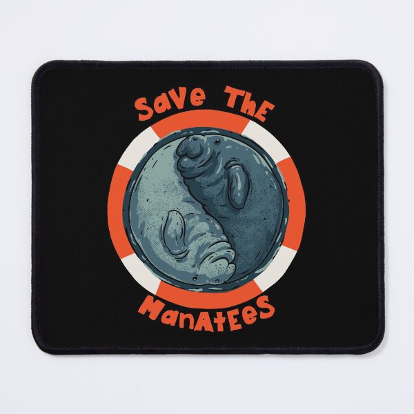 Item preview, Save the Manatees - Yin Yang Manatee Couple in a Lifebuoy Ring | Manatee County designed and sold by Any Color Designs.
