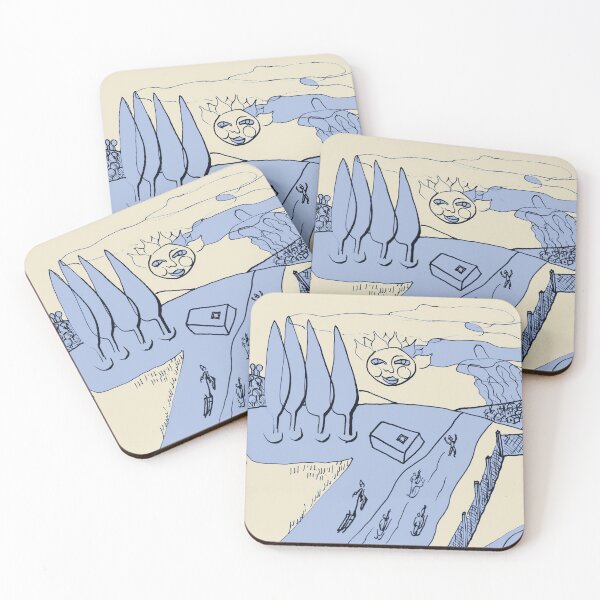 Item preview, Sled Hill on Piliscsev at Winter - beige and blue "Paper Drawings/Painting" designed and sold by Istvan Ocztos.