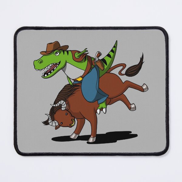 Item preview, T-Rex Dinosaur Cowboy Riding Bull designed and sold by underheaven.