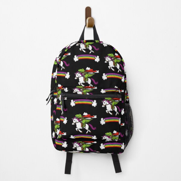 Item preview, T-Rex Dinosaur Riding Unicorn Rainbow designed and sold by underheaven.