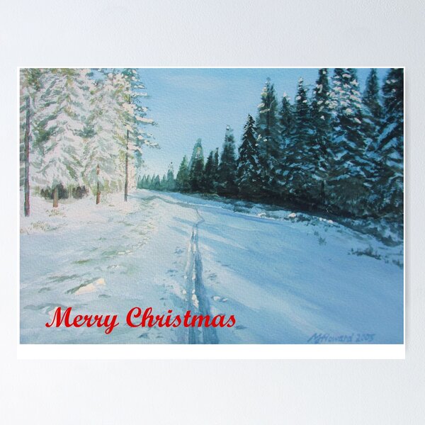 Item preview, Ski Tracks Merry Christmas red text designed and sold by Martin Howard.