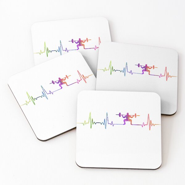 Item preview, WEIGHLIFTING heartbeat watercolor designed and sold by loves789.