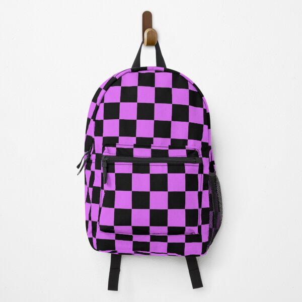 Purple and Black Checkered Pattern Backpack for Sale by Abde32 Redbubble