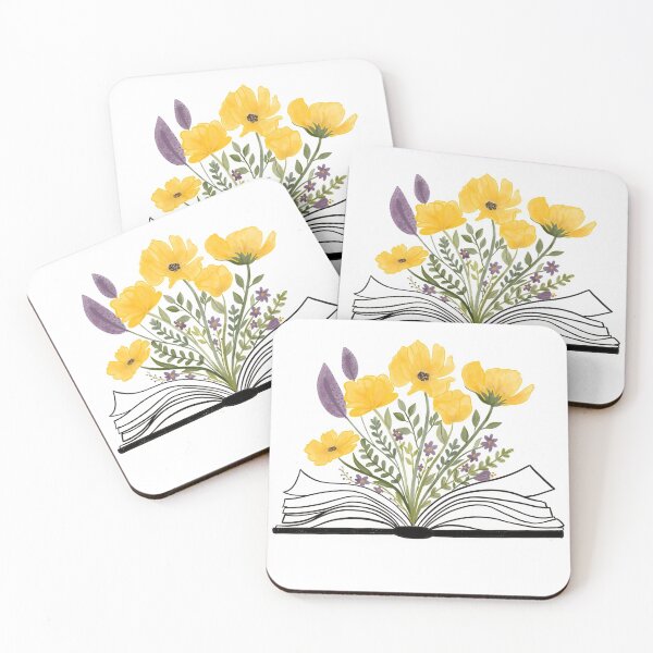 Item preview, Watercolor Open Book with Florals Yellow Flowers designed and sold by Unish.