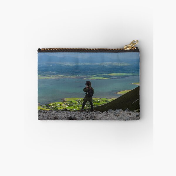 Item preview, The woman enjoys the view from top of the mountain Croagh Patrick, nicknamed the Reek in County Mayo after Mweelrea and Nephin, Ireland designed and sold by AlbertMi.