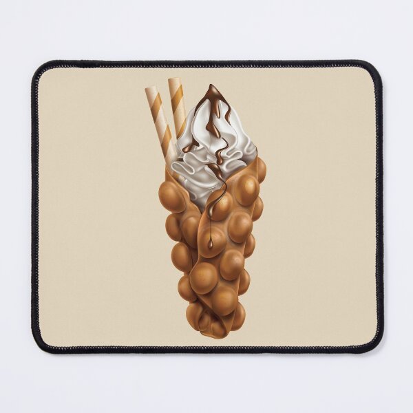 Item preview, Egg Bubble Waffle Vanilla Ice Cream and Chocolate Sauce designed and sold by Alicia Chee.