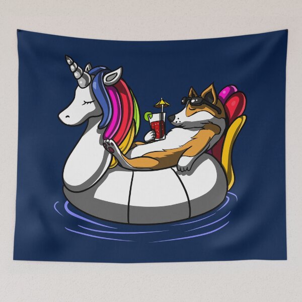 Item preview, Corgi Dog Riding Unicorn Float  designed and sold by underheaven.