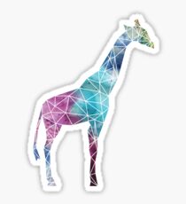 Multi-Colored Watercolor Geometric Giraffe Sticker