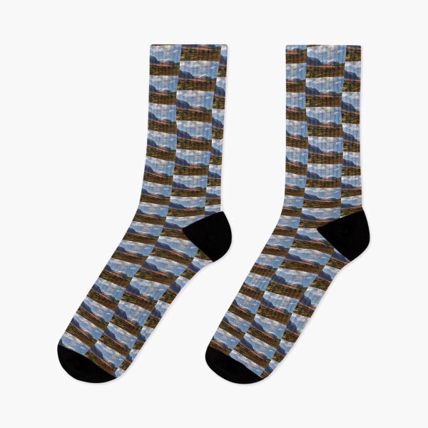 Item preview, Cloudy blue skies and snowy mountains in Connemara, County Galway, Ireland designed and sold by AlbertMi.