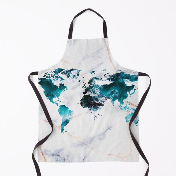 Item preview, World Map Silhouette - Ocean Waves on Marble designed and sold by cadinera.
