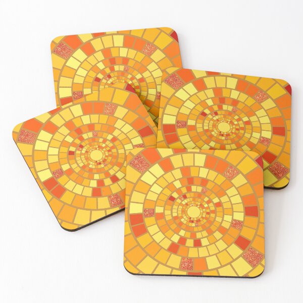 Item preview, Orange abstract mosaic pattern designed and sold by RinaGArt.