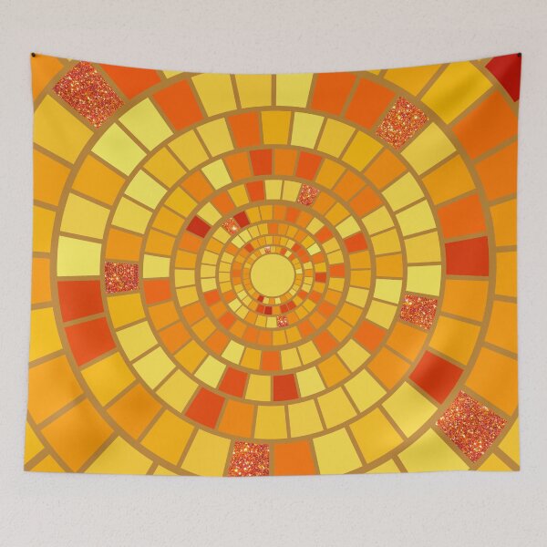 Item preview, Orange abstract mosaic pattern designed and sold by RinaGArt.