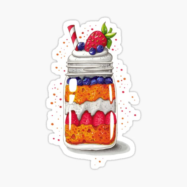 Strawberry and Blueberry shortcake in a jar Sticker