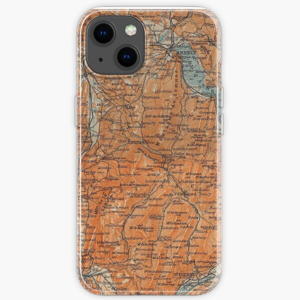 Vintage Map of Annecy France (1914) iPhone Soft Case