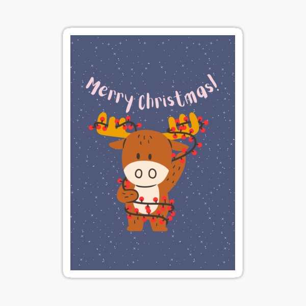 Item preview, Adorable Moose says merry Christmas! designed and sold by Colour-up.