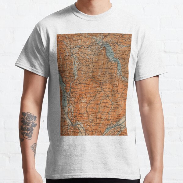 Vintage Map of Annecy France (1914) Classic T-Shirt