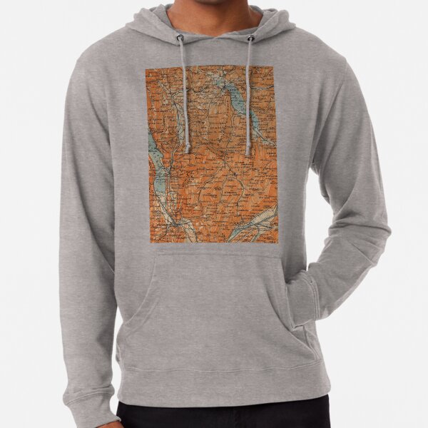 Vintage Map of Annecy France (1914) Lightweight Hoodie