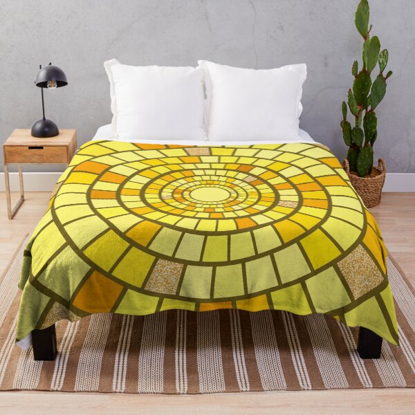 Item preview, Bright yellow abstract mosaic pattern designed and sold by RinaGArt.