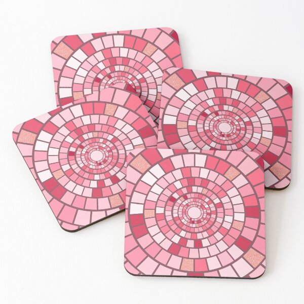 Item preview, Pink abstract mosaic pattern designed and sold by RinaGArt.