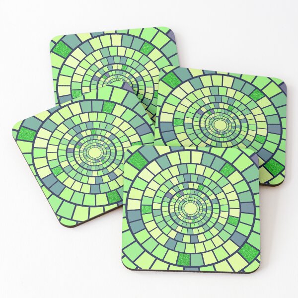 Item preview, Abstract green mosaic pattern designed and sold by RinaGArt.