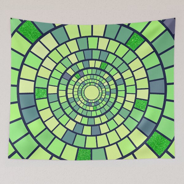 Item preview, Abstract green mosaic pattern designed and sold by RinaGArt.