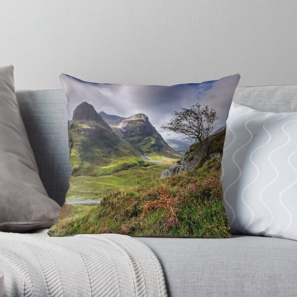 Three Sisters of Glencoe Throw Pillow