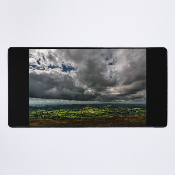 Item preview, Storm in the sky, sunshine and rain under the clouds, view from top of the mountain Slieve Gullion in the south of County Armagh, Northern Ireland designed and sold by AlbertMi.