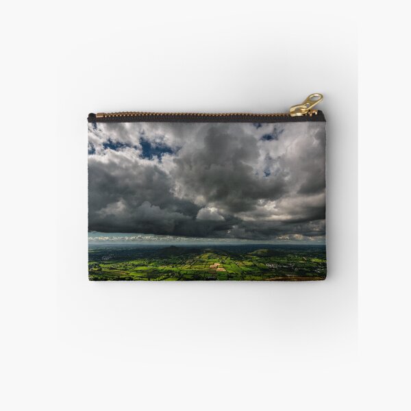 Item preview, Storm in the sky, sunshine and rain under the clouds, view from top of the mountain Slieve Gullion in the south of County Armagh, Northern Ireland designed and sold by AlbertMi.