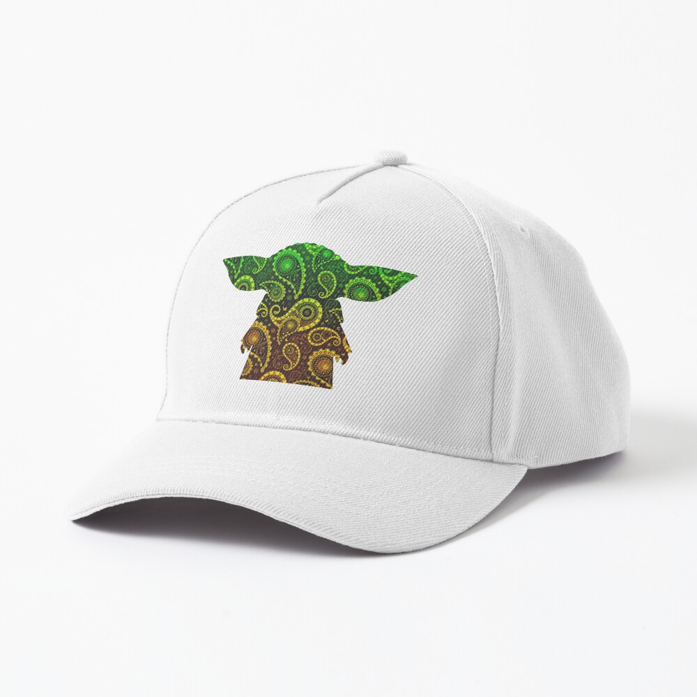 Teardrop Mandala Silhouette - Alien Forest - White Background Cap