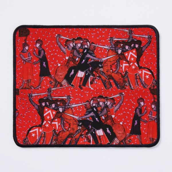 Item preview, BATTLE OF RONCEVAUX PASS, COMBATTING MEDIEVAL KNIGHTS HORSEBACK IN RED Medieval Miniature Pattern designed and sold by BulganLumini.