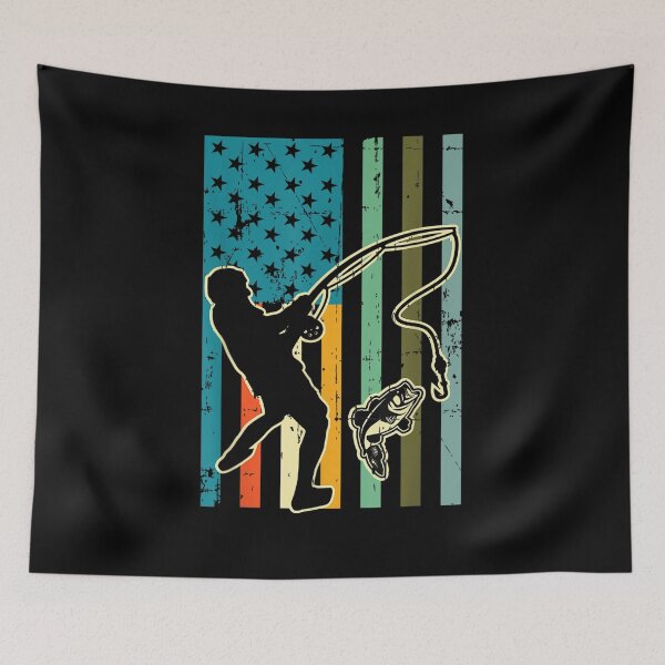 Item preview,  Bass Retro American Flag Fishing Vintage Fish designed and sold by ritaz78.