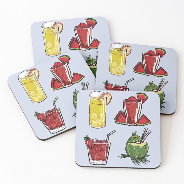 Item preview, Summer Tropical Fruit Drinks- Lemonade, Watermelon, Strawberry and Coconut Juice designed and sold by Alicia Chee.
