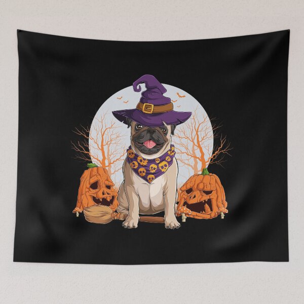 Item preview, Funny Pitbull Witch Hat Dog Happy Halloween designed and sold by Sunday-Chaos.
