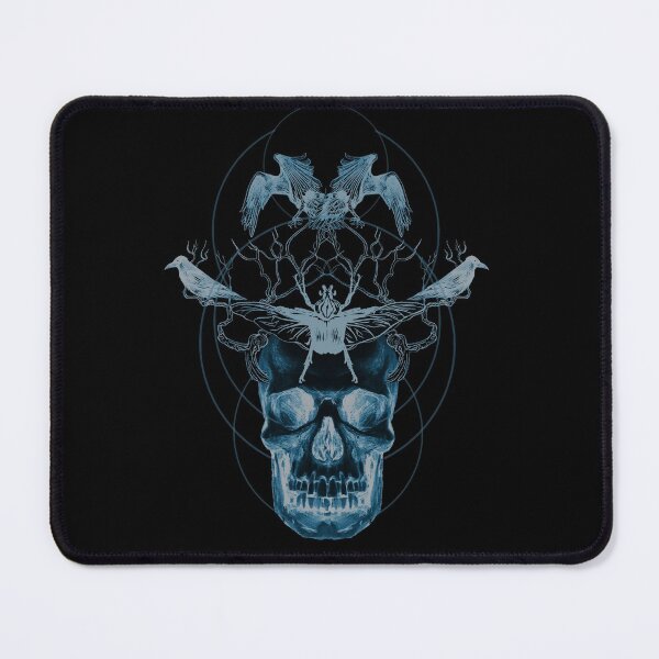 Item preview, Cosmic Skull and Raven, Witchy pencil and Ink Illustration designed and sold by ckparkerart.