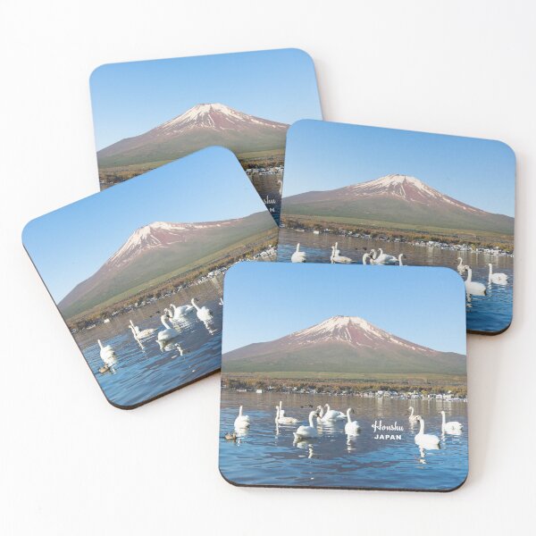 Item preview, Honshu, Japan - Iconic Mountain and Lake Yamanaka with Swans (MF, LY)  designed and sold by leemcnut.