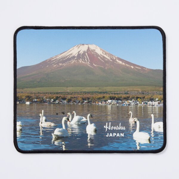 Item preview, Honshu, Japan - Iconic Mountain and Lake Yamanaka with Swans (MF, LY) designed and sold by leemcnut.