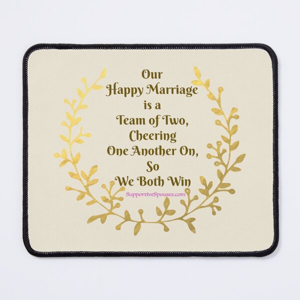 Item preview, Happy Marriage Team quote - gold wreath - SupportiveSpouses.com - Vicki Hadfield designed and sold by Printable Pressies.