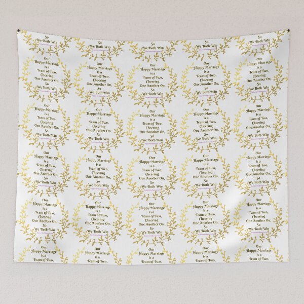 Item preview, Happy Marriage Team quote - gold wreath - SupportiveSpouses.com - Vicki Hadfield designed and sold by Printable Pressies.