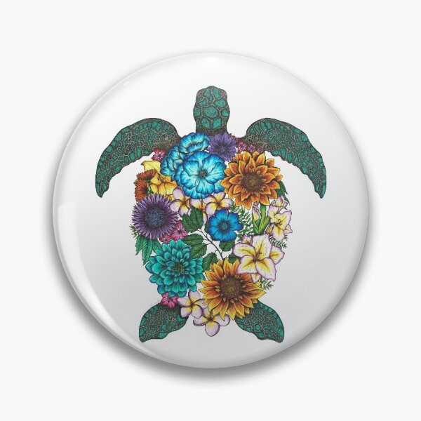 Item preview, Floral Turtle in Colour - White Background designed and sold by SamuelJ.