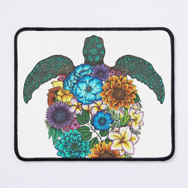 Item preview, Floral Turtle in Colour - White Background designed and sold by SamuelJ.