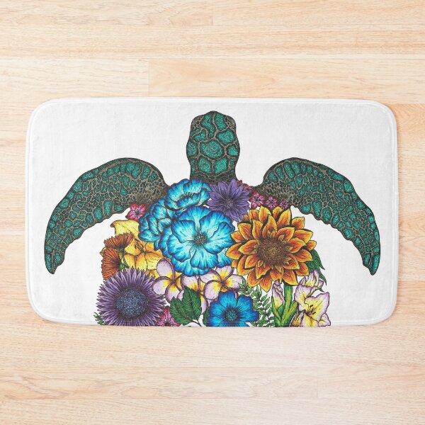 Item preview, Floral Turtle in Colour - White Background designed and sold by SamuelJ.
