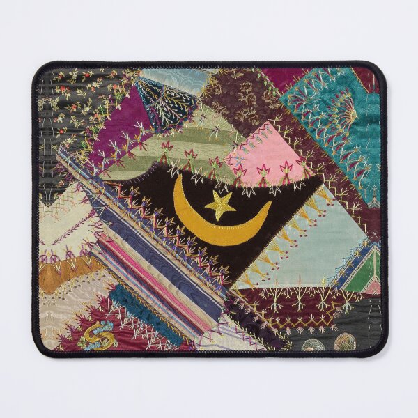 Item preview, COLORFUL CRAZY QUILT WITH CRESCENT MOON AND STAR designed and sold by BulganLumini.