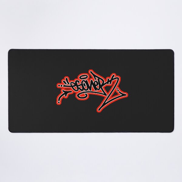 RED ESONER TAG URBAN GRAFFITI STREET STYLE Desk Mat