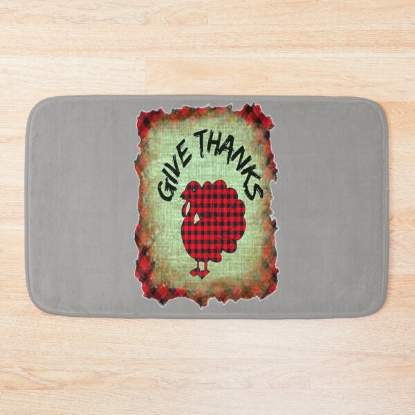 Item preview, Give Thanks, Buffalo Plaid Thanksgiving Turkey Design, Plaid and all things pumpkin Thanksgiving ,Thankful Grateful Blessed, Pumpkin spice and all things nice designed and sold by Adri Barnard.