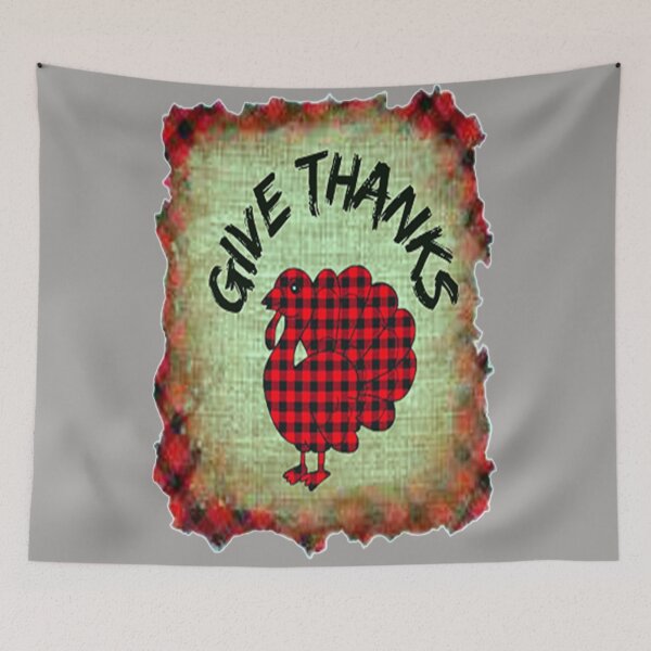 Item preview, Give Thanks, Buffalo Plaid Thanksgiving Turkey Design, Plaid and all things pumpkin Thanksgiving ,Thankful Grateful Blessed, Pumpkin spice and all things nice designed and sold by Adri Barnard.