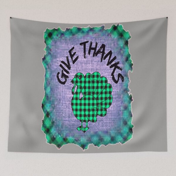 Item preview, Give Thanks, Buffalo Plaid Thanksgiving Turkey Design, nr 2,Plaid and all things pumpkin Thanksgiving ,Thankful Grateful Blessed, Pumpkin spice and all things nice designed and sold by Adri Barnard.