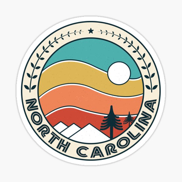 Item preview, North Carolina Retro Vintage Sunset - North Carolina Mountain Souvenir - Gift - Hometown - Hiking - Nature designed and sold by HappyTees Lab.