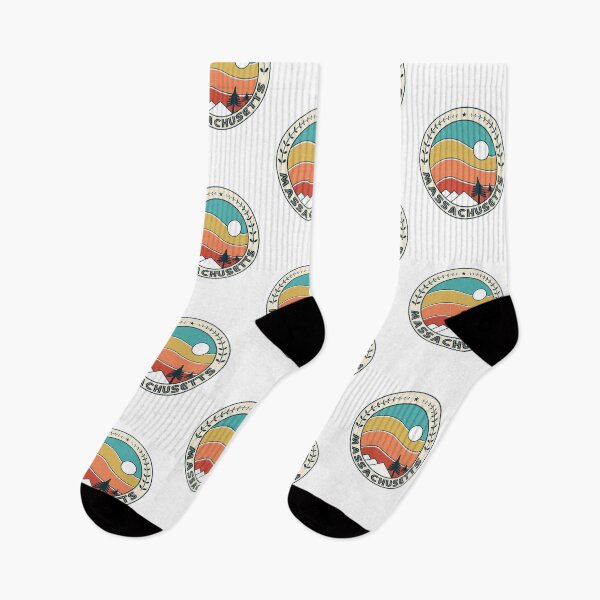 Item preview, Massachusetts Retro Vintage Sunset - Massachusetts Mountain Souvenir - Gift - Hometown - Hiking - Nature designed and sold by HappyTees Lab.