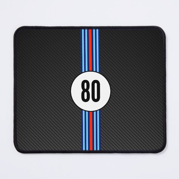 Item preview, Martini Racing Number 80 Carbon Poster – Classic Stripes Livery Art designed and sold by Road To Track.